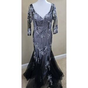 Sequin Mesh‎ Overlay Mermaid Dress Large Y2K Whimsigoth Fairy Vampira Dark Fairy